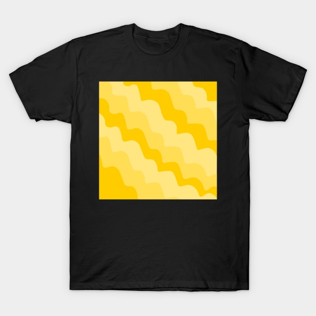 Yellow wavy gradient ocean waves T-Shirt by Baobabprintstore
